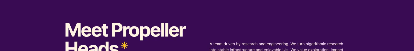 Team · PropellerHeads landing page section