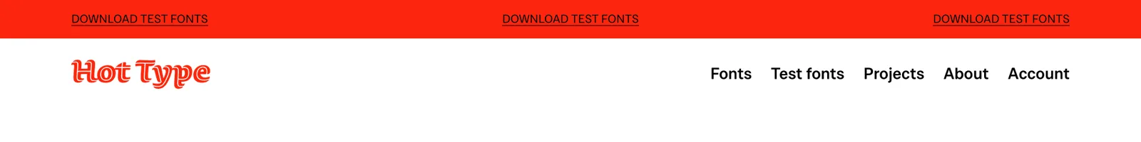 Hero · Hot Type landing page section