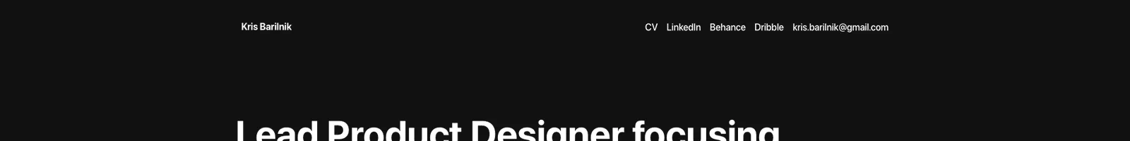 Kris Barilnik landing page section