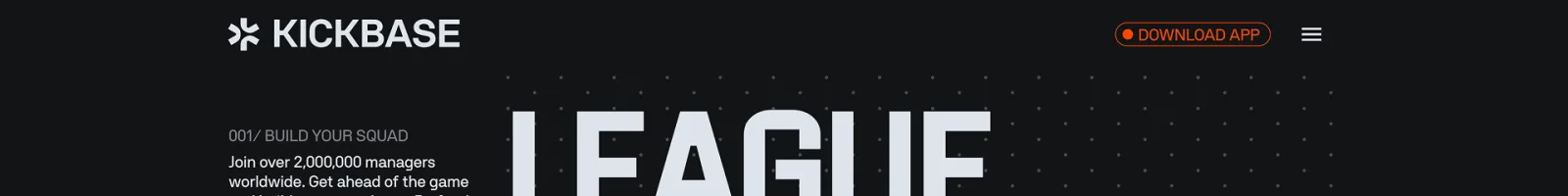 https://www.kickbase.com/ landing page section