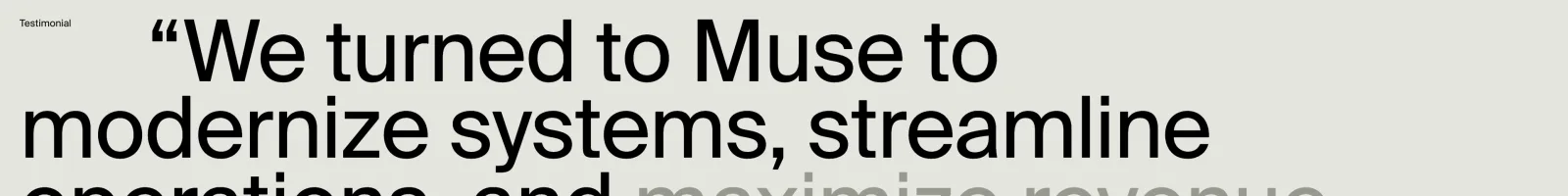 Muse landing page section