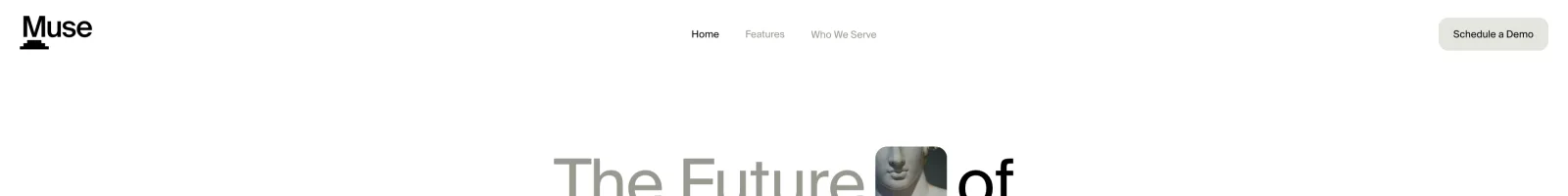 Muse landing page section
