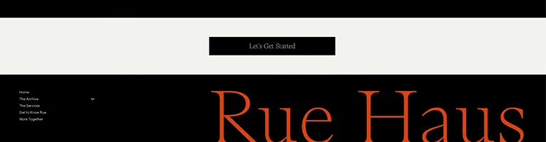 Ruehaus landing page section