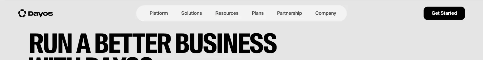 Dayos landing page section