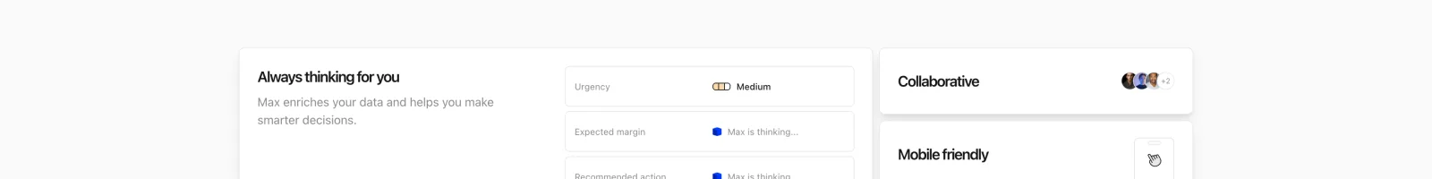 Headroom landing page section