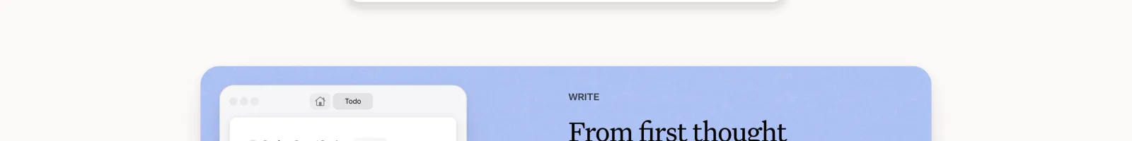 Craft landing page section