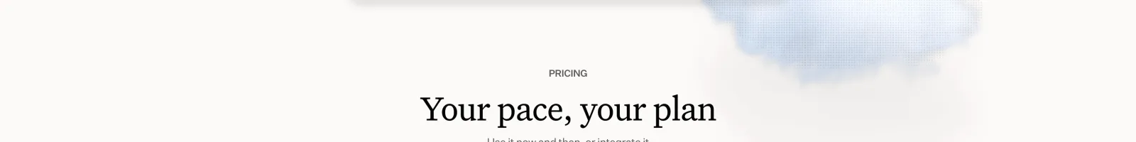 Craft landing page section