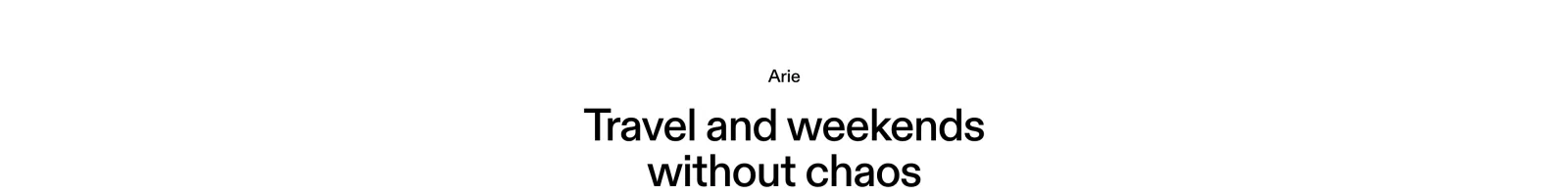 Arie landing page section