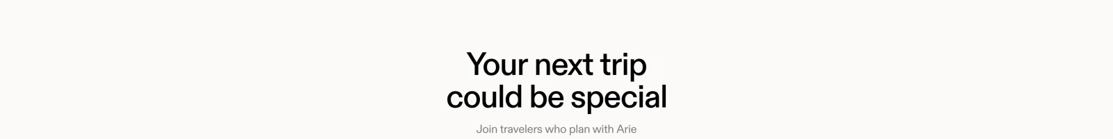 Arie landing page section