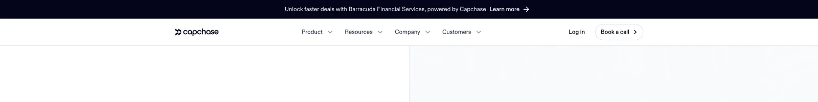 Capchase landing page section