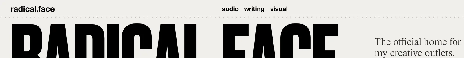 Radical Face landing page section