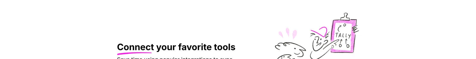Tally landing page section