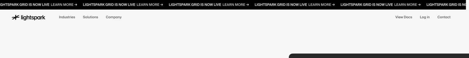 Lightspark landing page section