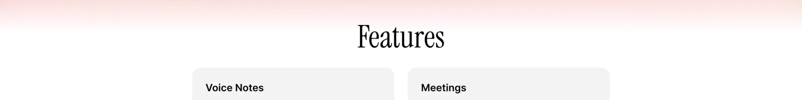 Voicenotes landing page section
