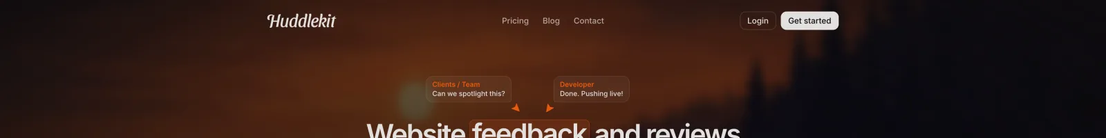Huddlekit landing page section