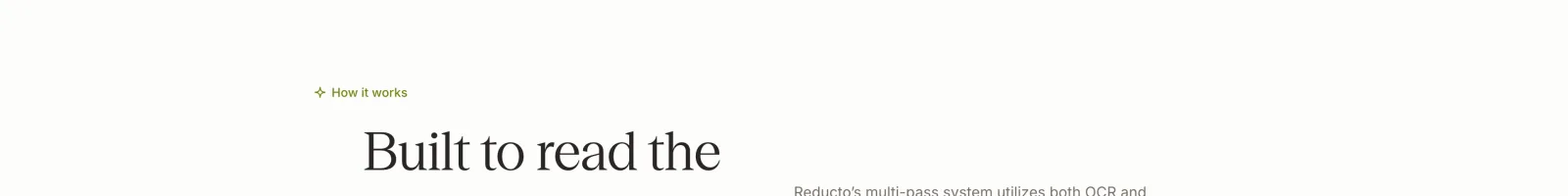 Reducto landing page section