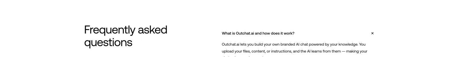 Outchat landing page section