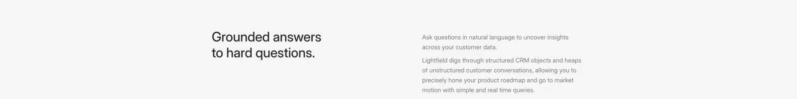 Lightfield landing page section
