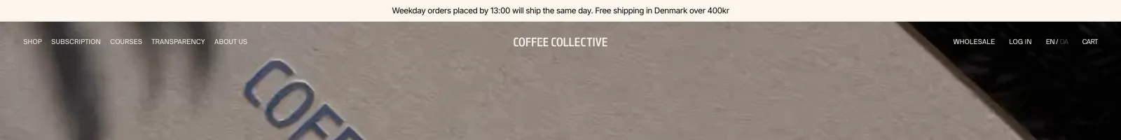 Сoffeecollective landing page section