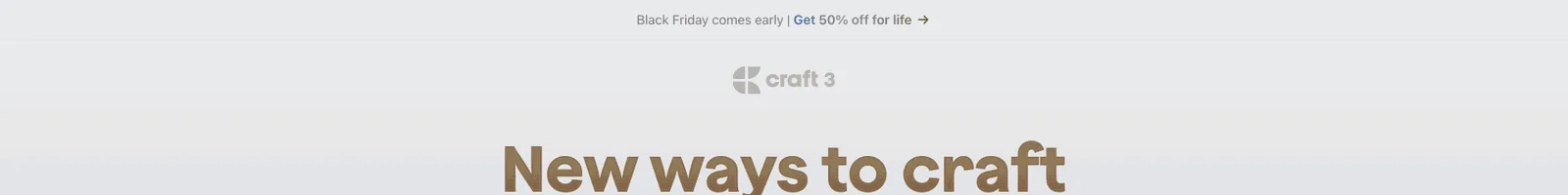 Hero · Craft 3 landing page section