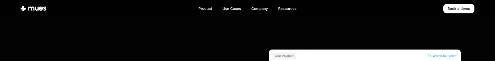 Mues landing page section