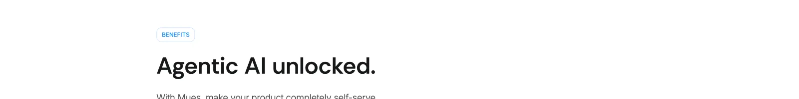Mues landing page section