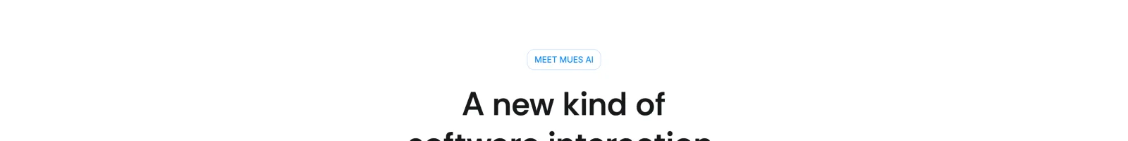 Mues landing page section