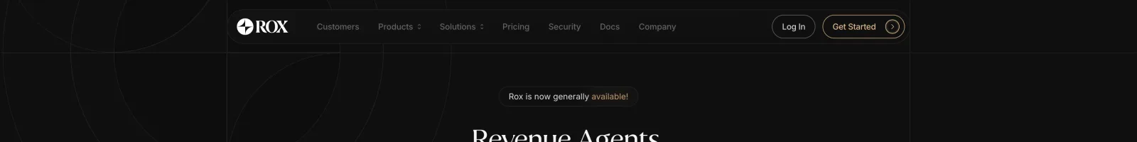 Rox landing page section