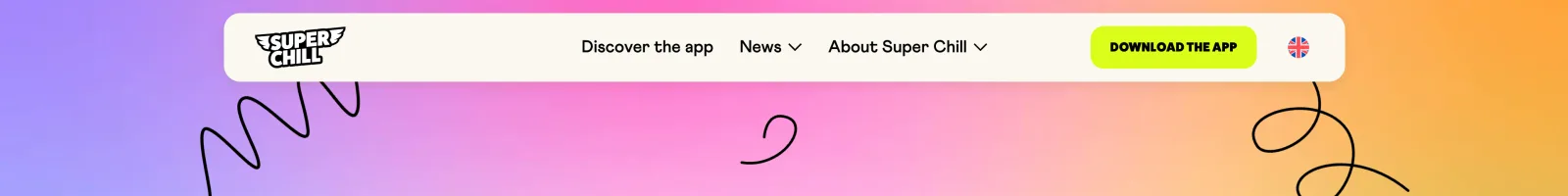 Superchill landing page section