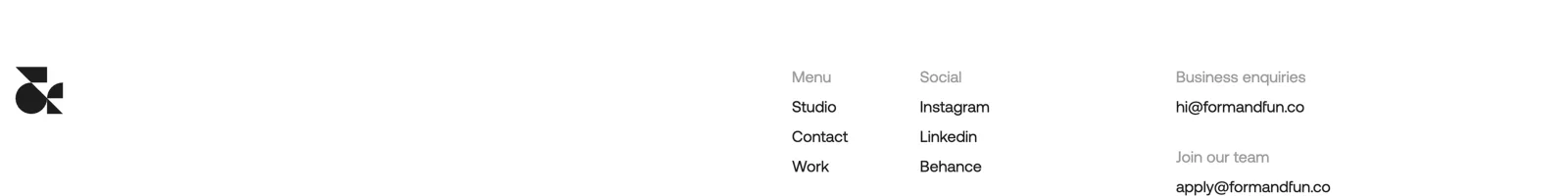 Form and Fun landing page section