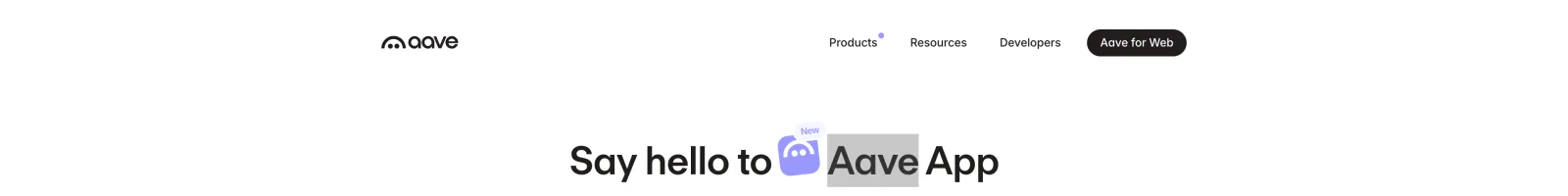 Aave landing page section
