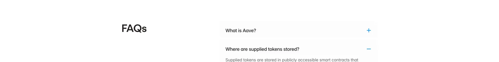 Aave landing page section