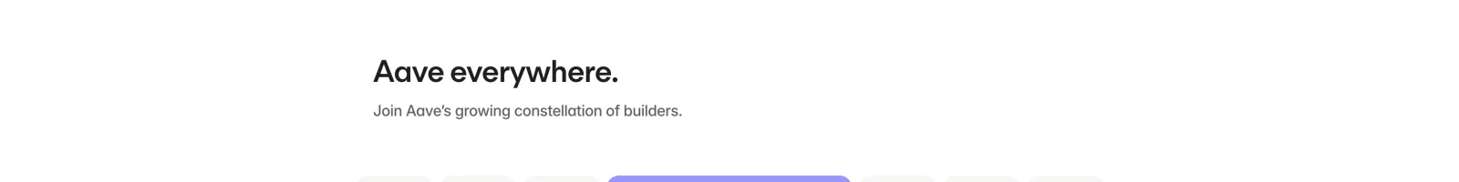 Aave landing page section