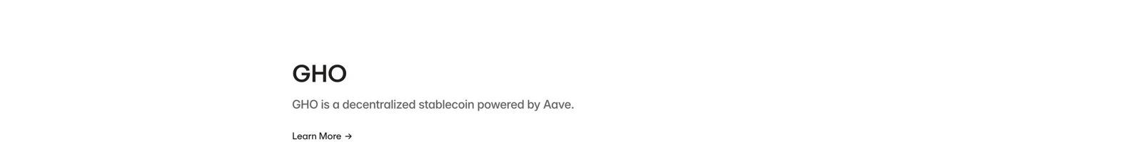 Aave landing page section