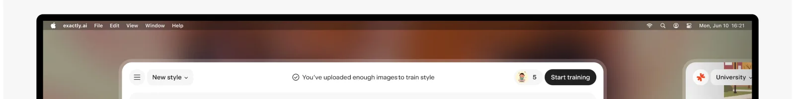 Exactly landing page section