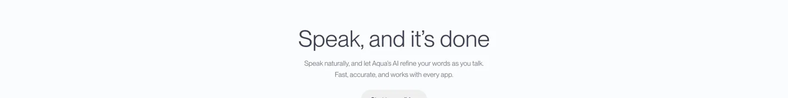 Aquavoice landing page section