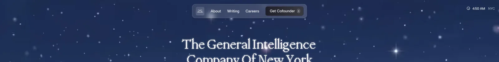 General Intelligence Company landing page section