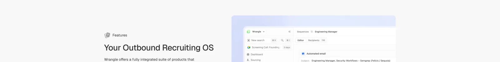 Wrangle landing page section
