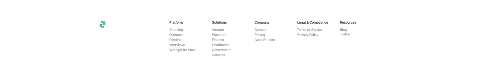 Wrangle landing page section