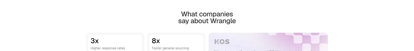Wrangle landing page section