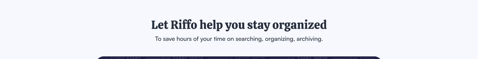 Riffo landing page section