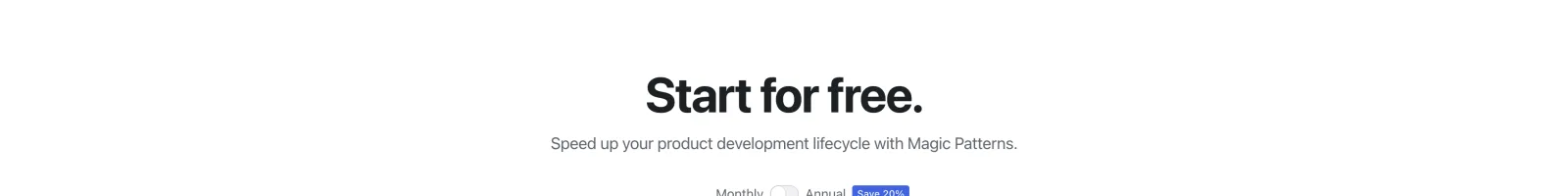 Magic Patterns landing page section
