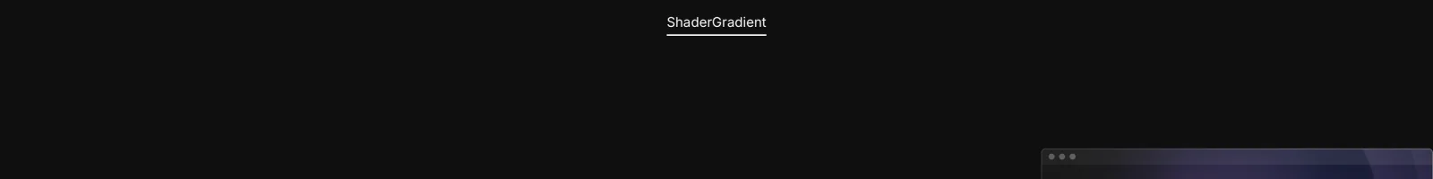 Shader Gradient landing page section