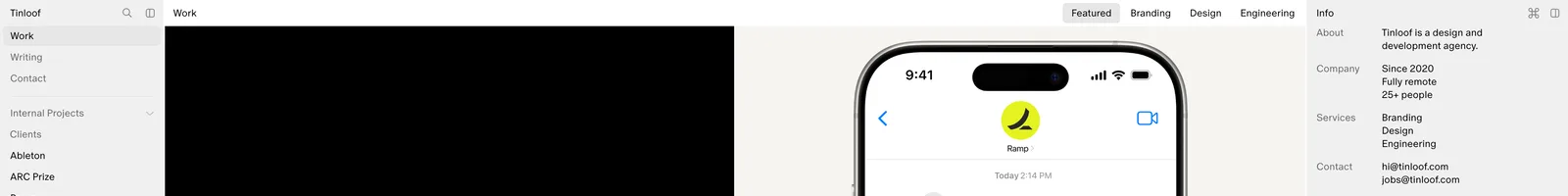 Tinloof landing page section