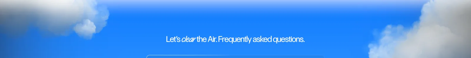 Air Inc landing page section