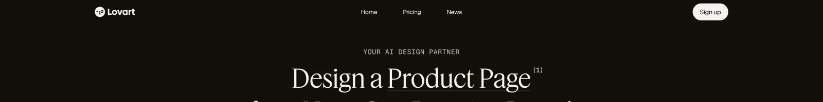 Lovart landing page section