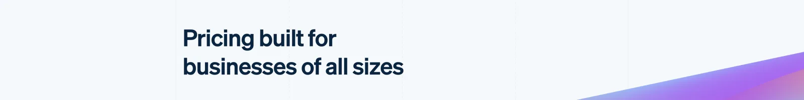 Stripe landing page section