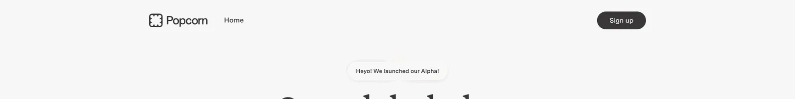 Hero · Popcorn landing page section