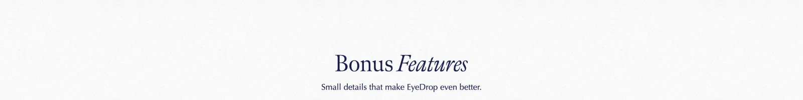 Eyedrop landing page section