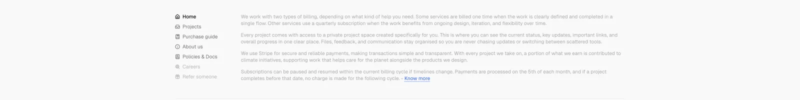 Apara Design landing page section